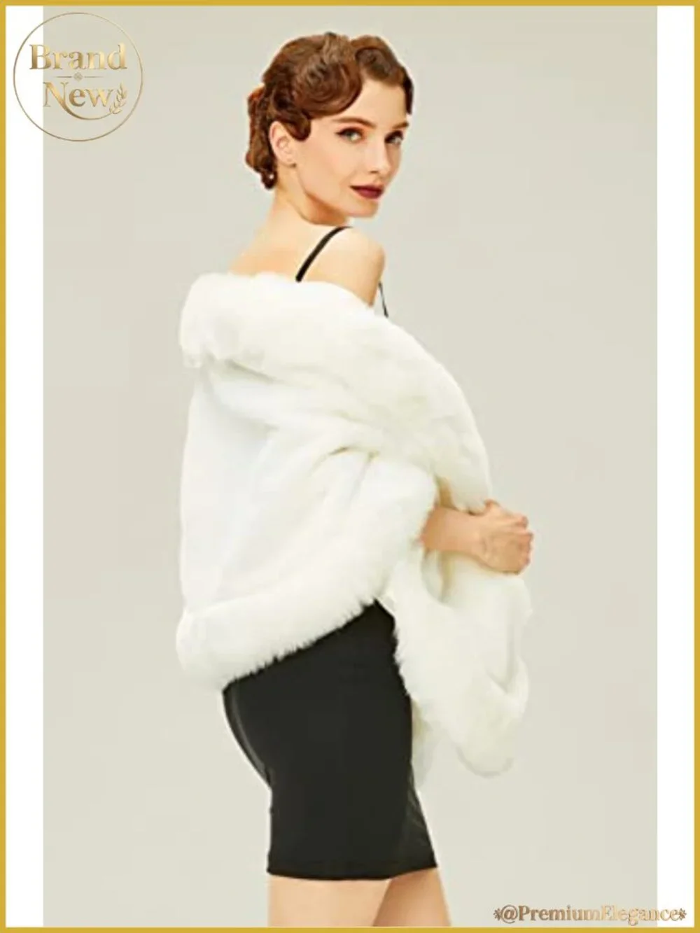 Faux Fur Shawl Wrap Cape for Winter Coat Collar Scarf